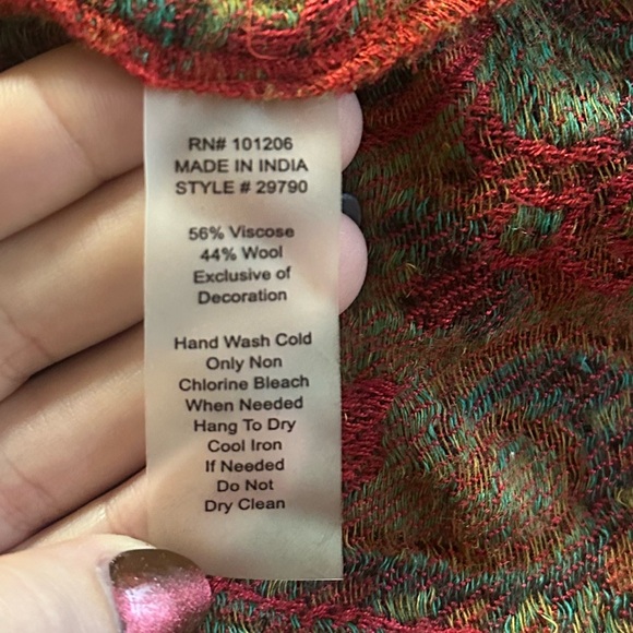 Soft Surroundings Pasha Pullover Tunic, Size small style 29790 wool blend beaded - Picture 3 of 6